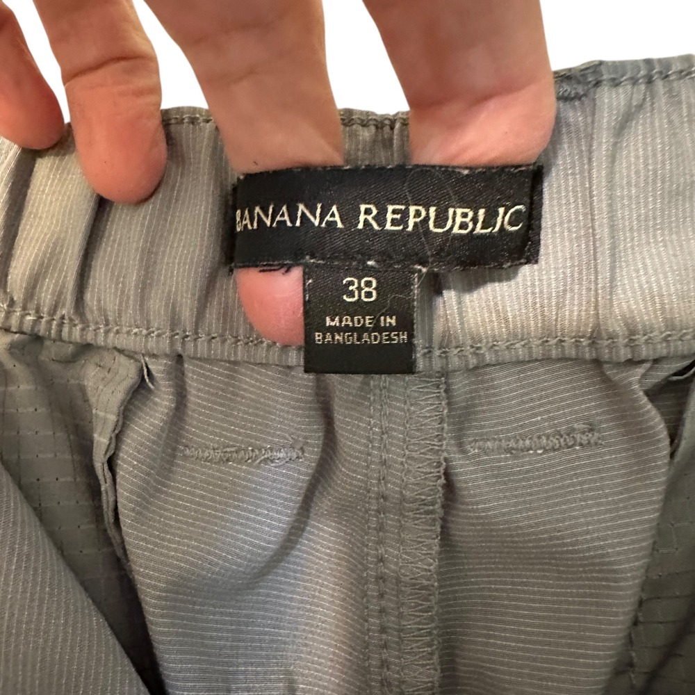 Banana Republic Mens Gray Flat Front Chino‎ Shorts Size 38 - Picture 10 of 13